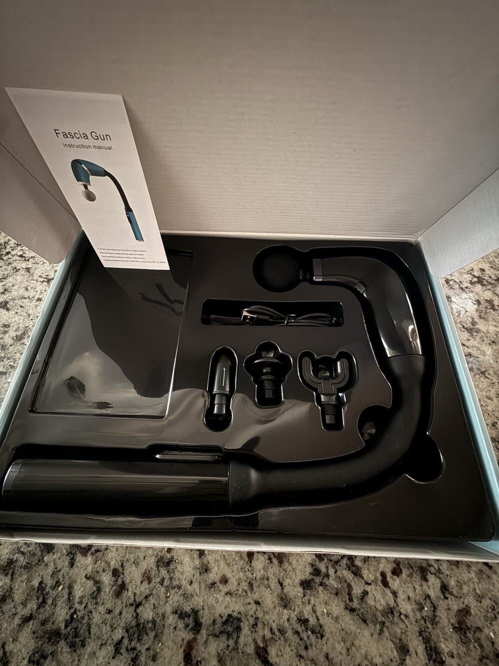 Deep Tissue Fascial Massage Gun w/ Long Handle – 6 Speeds + 4 Heads – Brand New